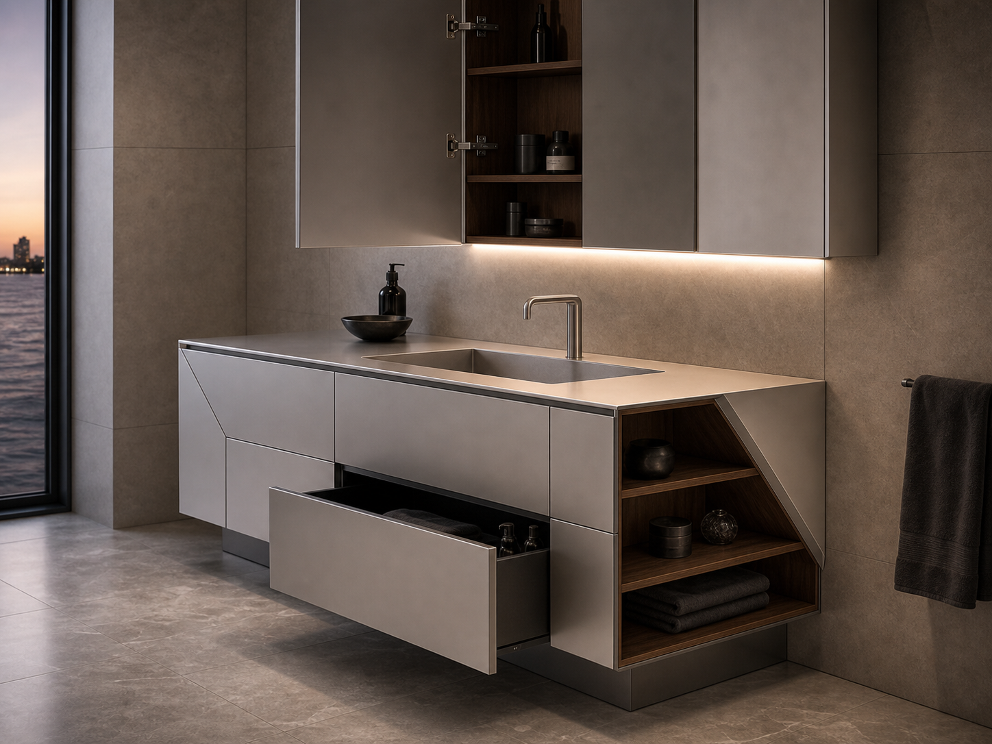 K05 Architectural Modern vanity direction