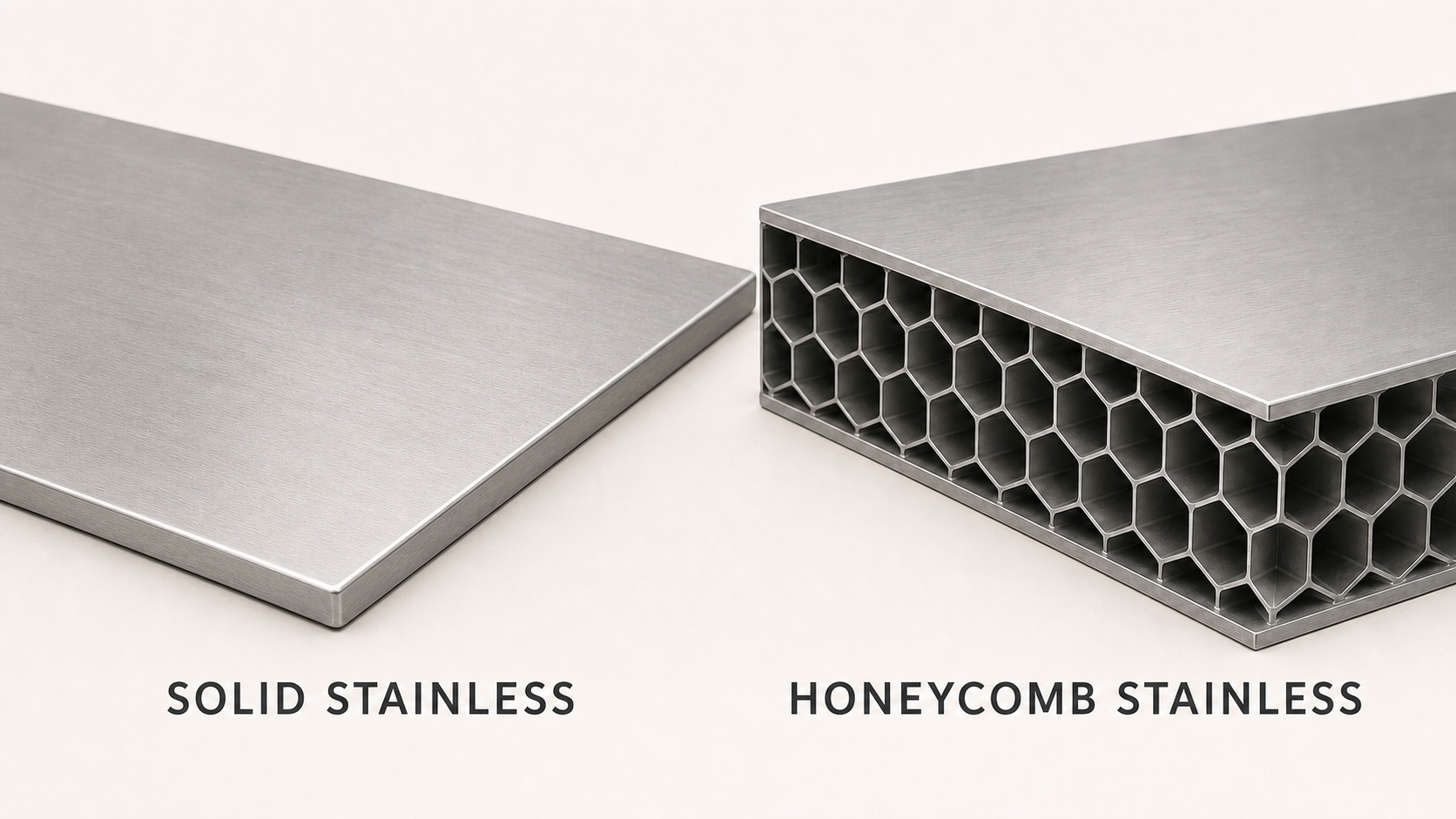 Construction detail for stainless benchtop applications