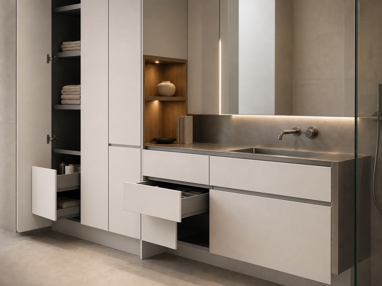 K01 Ensuite Vanity in the Light Architectural Minimal direction