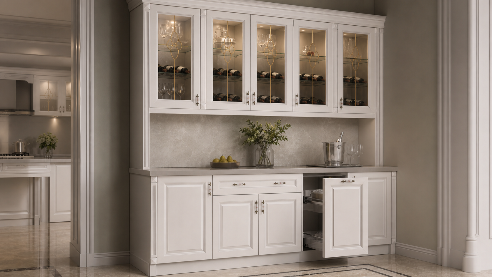 K07 Wine Cabinet in the Classic Heritage direction